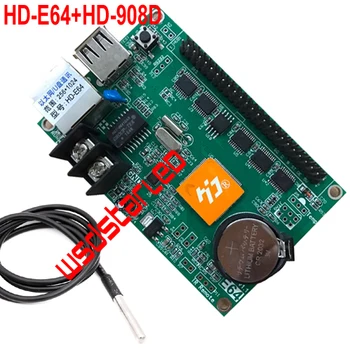 

HD-E64+HD-908D Temperature sensor 1024*256 Ethernet & USB port P10 Single & Dual color LED control card