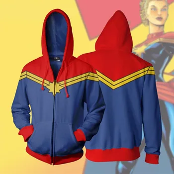 

BIANYILONG 2018 Men Hooded Classic Captain Marvel 3D Printed Hoodies Casual Tracksuit Casual zipper hoodie hooded hip hop tops