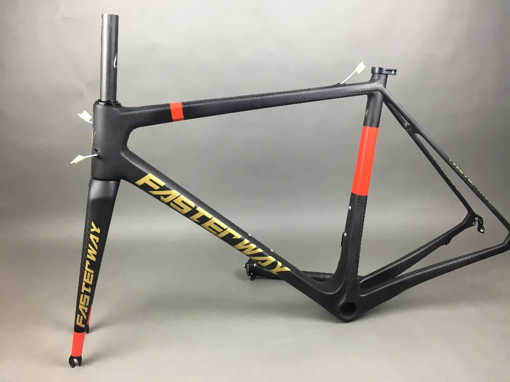 Clearance classic design FASTERWAY PRO full black with no logo carbon road bike frameset:carbon Frame+Seatpost+Fork+Clamp+Headset,free ems 106