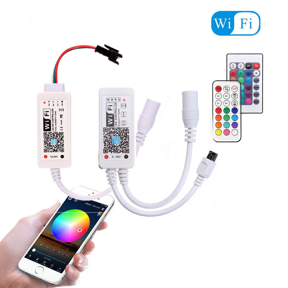 WiFi Bluetooth Amazon Alexa Google IR RF пульт дистанционного управления для WS2811 WS2812B SK6812 одноцветная RGB RGBW rgb cct Светодиодная лента