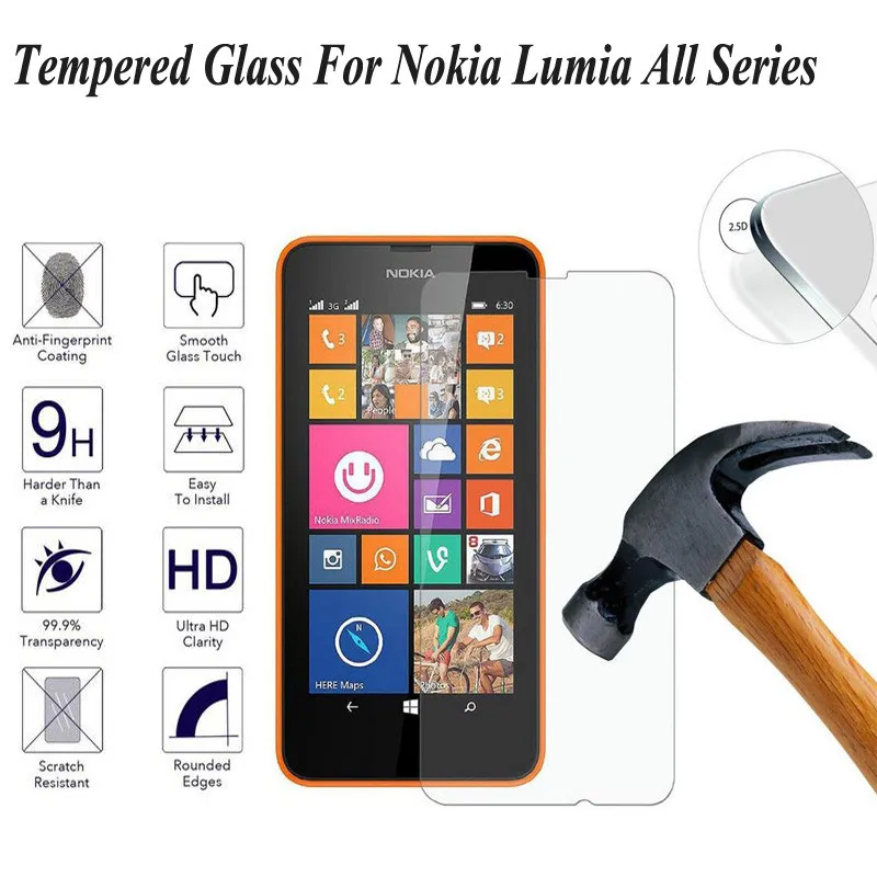 

9H Tempered Glass For Microsoft lumia 535 650 640 630 635 XL 640 950 XL 0.28mm Screen Protector For Nokia 930 950 540 X2 Film