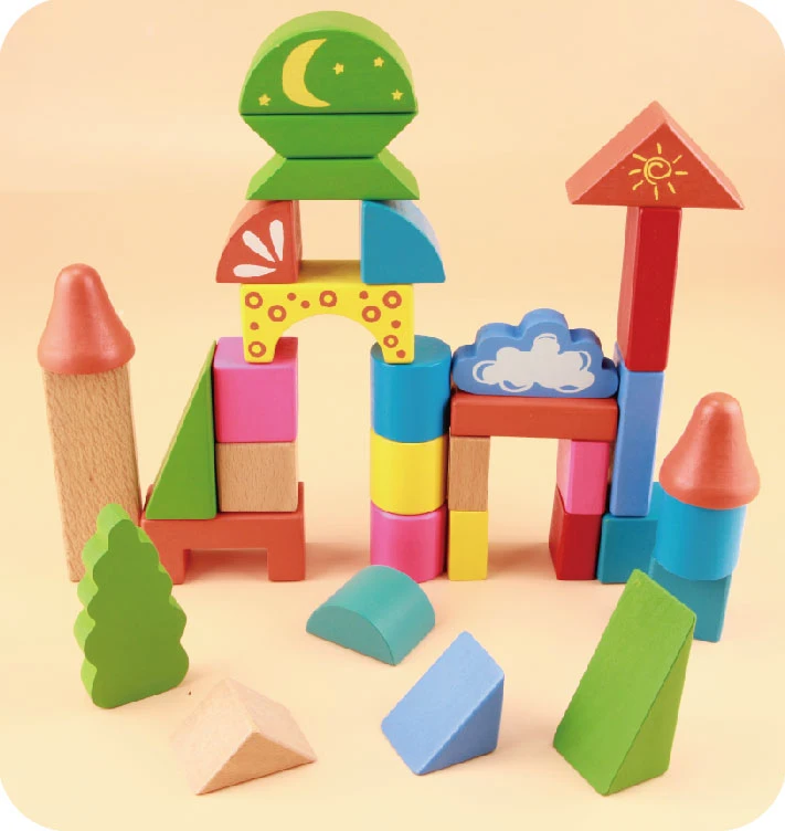 

MamimamiHome Children's Beech Wooden Big Building Blocks Toys Montessori Educational Wooden Toys For Children Building Blocks