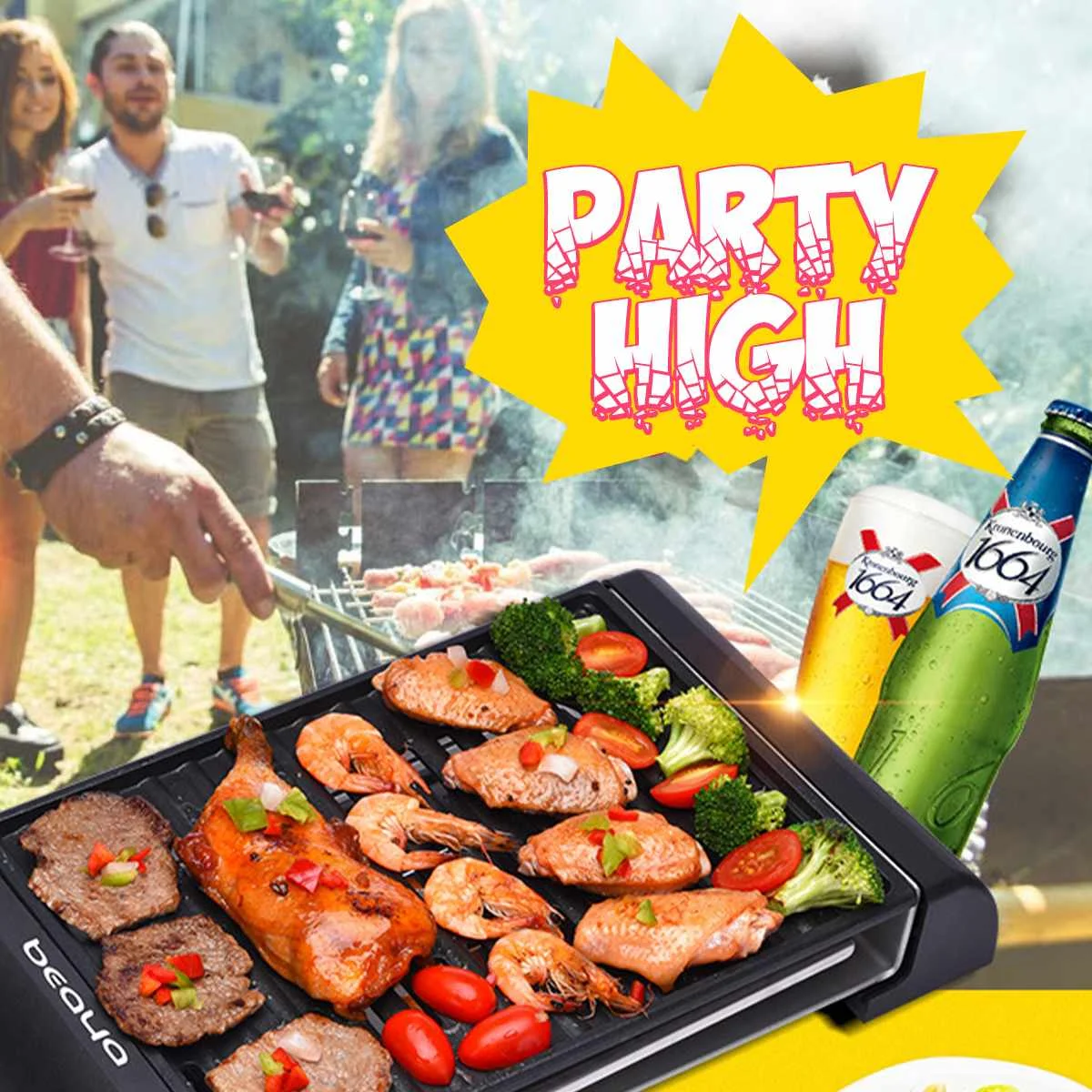 

220V 800W Electric Barbecue Griddle Non Stick Table Top Grill Indoor Smokeless BBQ Cooking Vertical Heating 410x220x60mm
