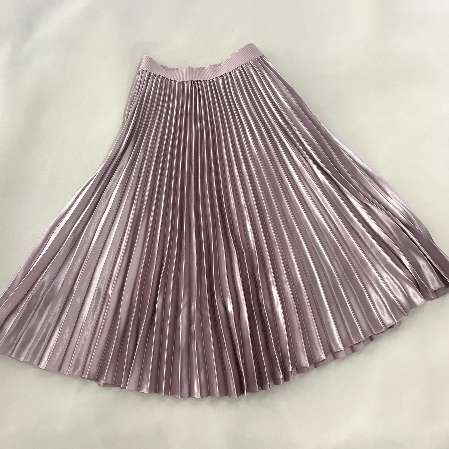 Pink A-Line Pleated High Waist Midi Skirt - Skirts - Uniqistic.com