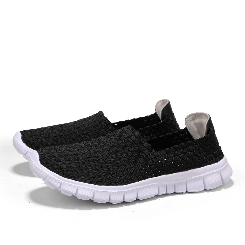 Big Size 35-44 Yards Woven Mesh Women Shoes Round Head Breathable Soft Flats Slip-On Footwear Lightweight Outdoor Casual Shoes (6)
