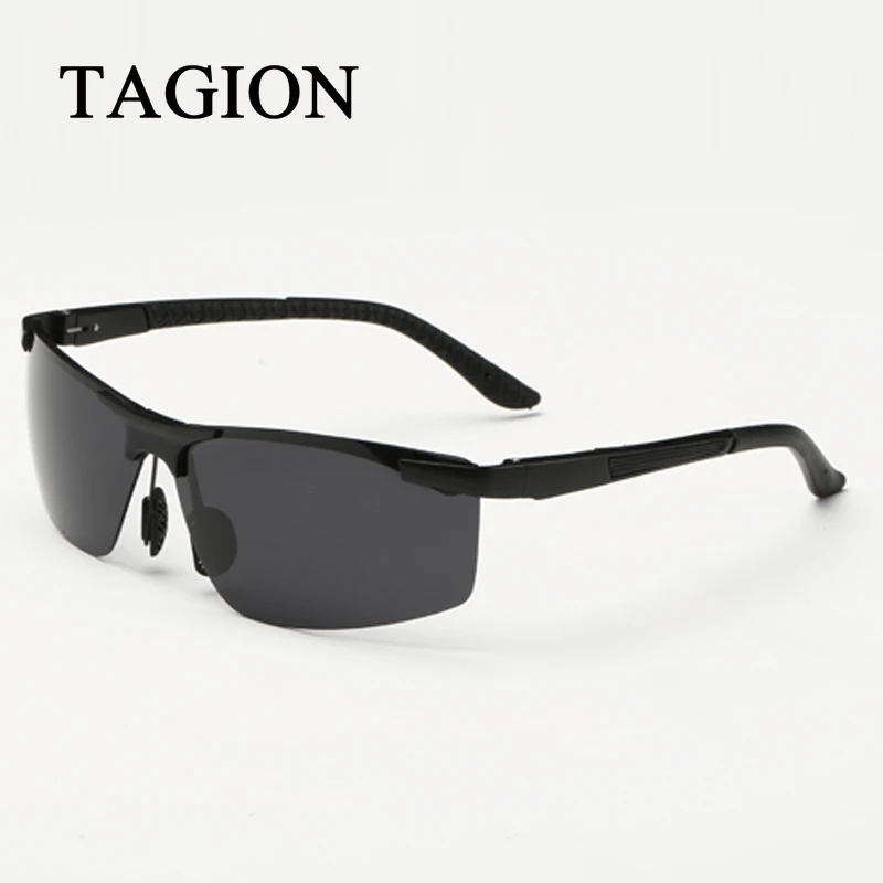 

TAGION Men Polarized Sunglasses Aviation Sun Glasses For Fishing Rimless Shade Driving Eyewear 6033