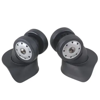 

7.2x10.1x5cm Black Plastic Left&Right Swivel Luggage Suitcase Caster Wheels with 7 Holes
