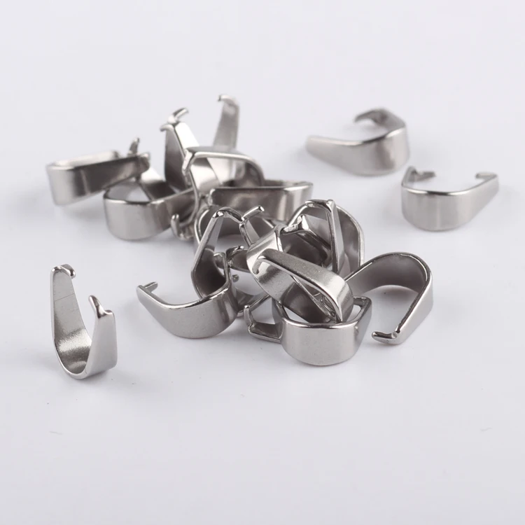 reidgaller 100pcs 4*9mm stainless steel pinch bail diy pendant bails