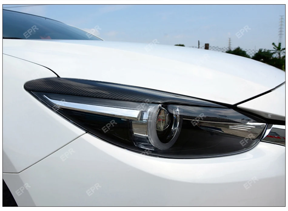 Для Mazda 3 Axela BM углеродное волокно фары брови тюнинг часть отделка для Axela BM Knight спортивные Углеродные фары для бровей