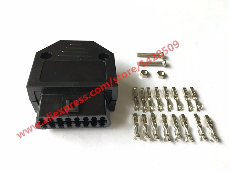 

5 Sets GM OBD2 16 Pin Female Connector Diagnostic OBD II Plug Adapter Connector With Full Pins Terminal