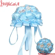 Лучшая цена лучшее качество детские синие брошь подружек невесты свадебные букеты для девочек в цветочек брошь букет W225D
