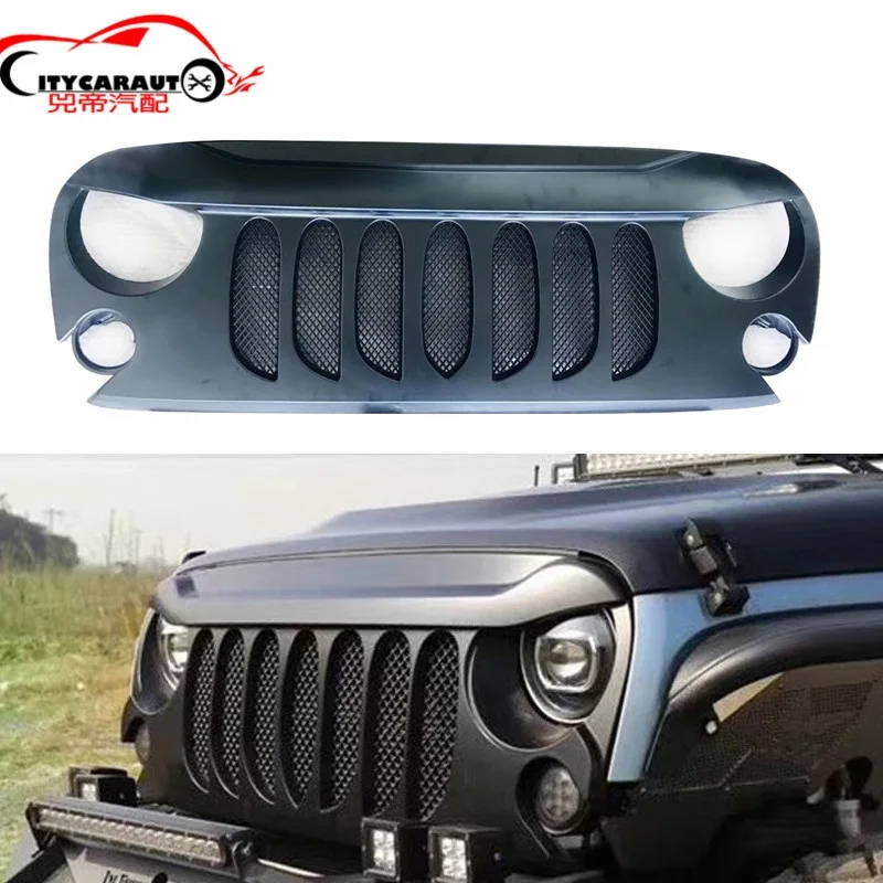 

FRONT GLADIATOR MESH GRILLE GRILL IN MATTE BLACK MESH GRILLS FIT FOR JEEP WRANGLER JK 2007-2018 FRONT MESH RACING GRILLE