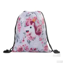 Miyahouse новые модные женские сумки на шнурке с принтом единорога женские сумки на шнурке с цветочным принтом женские мягкие дорожные сумки