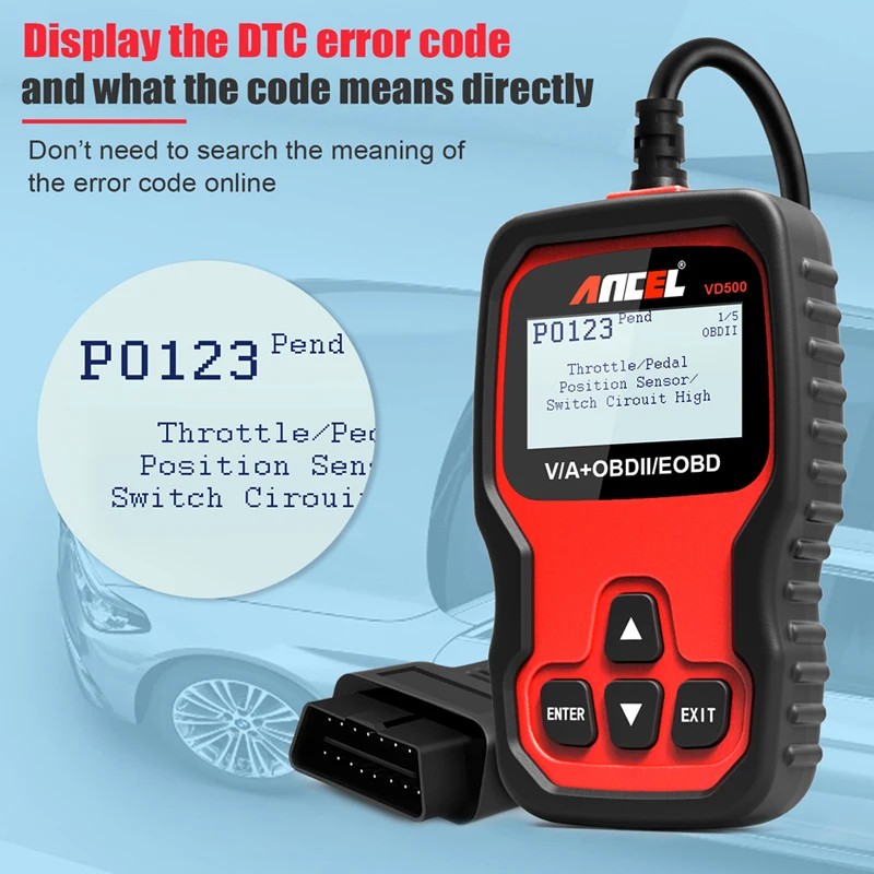 Автомобильный диагностический сканер Ancel VD500 OBD2 прибор для сброса кодов из АБС