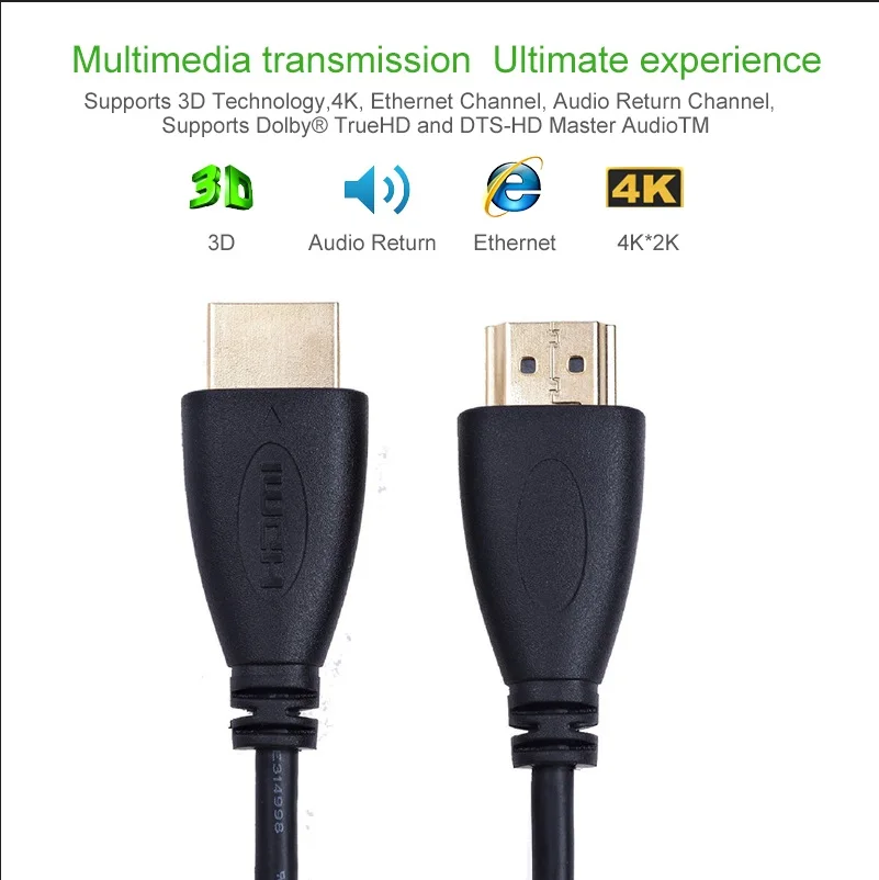 HDMI кабель 3D 2160P 1 м 2 м 3 м 5 м 10 м с Ethernet HDMI к HDMI кабель для HDTV ЖК-проектора