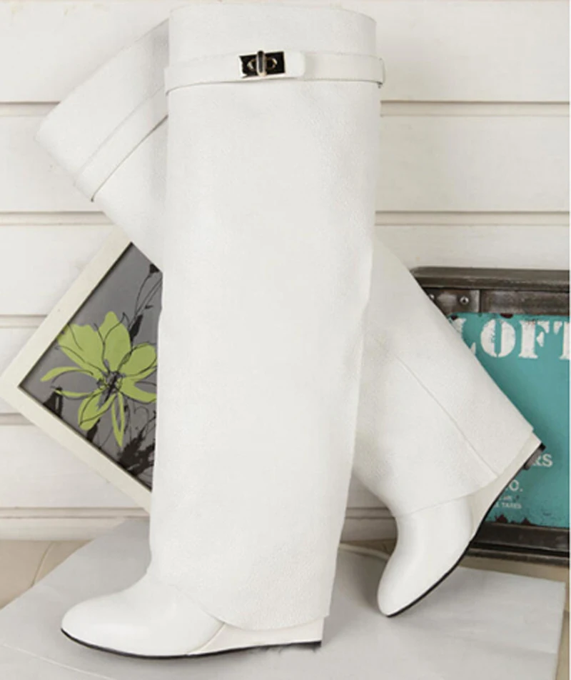2014-New-Brand-Fashion-Women-Genuine-Leather-Boots-Wedges-Heel-Winter-Fall-Knight-Thigh-Knee-High