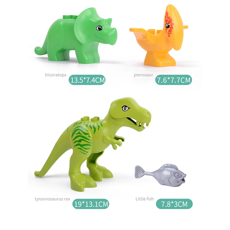 5Pcs-50pcs DIY Big Size Farm Dinosaur Animal Series Building Blocks Sets Bricks Compatible with Duploe Toys  for children  (6)