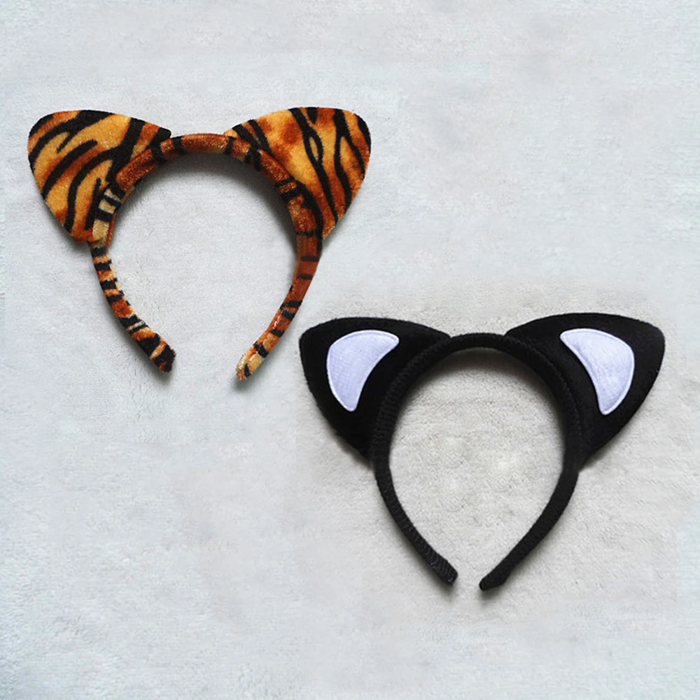 Для маленьких девочек кошачьи уши Тигр Леопард Лук Hairband детская лента для волос