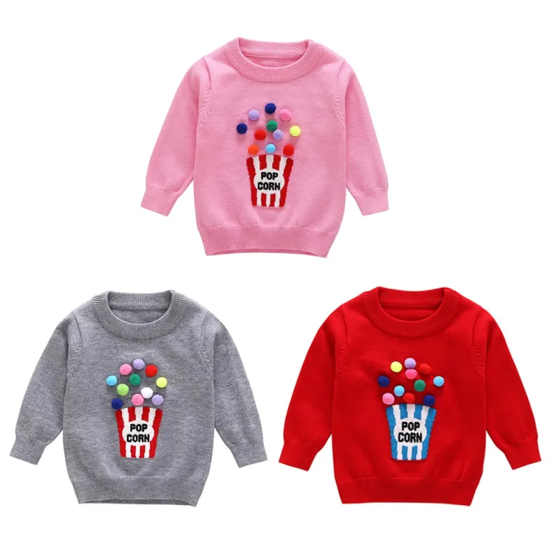 

Baby Boy Girl Pullover Sweater Children Sweaters 2018 New Autumn Winter Children's Clothing Knit Infant Casual Tops 1-4Y