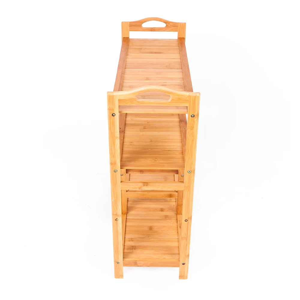 4-layer Portable Bamboo Board Boot Shoe Rack Wood Color (4)