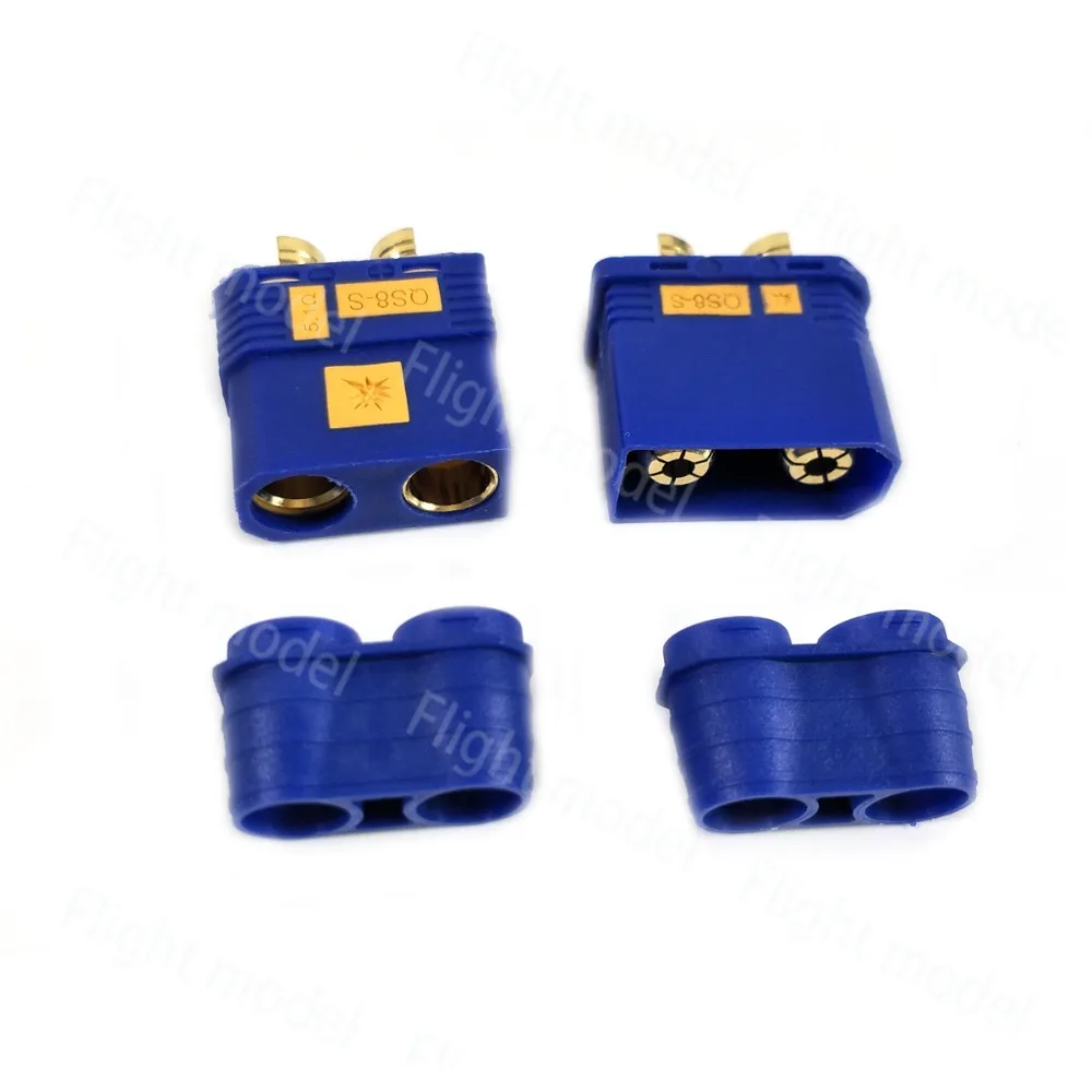 1 Pair QS8-S Anti-spark Heavy Duty Battery Connector Gold Connector Large Current Plug For RC Car Model Agriculture Drone