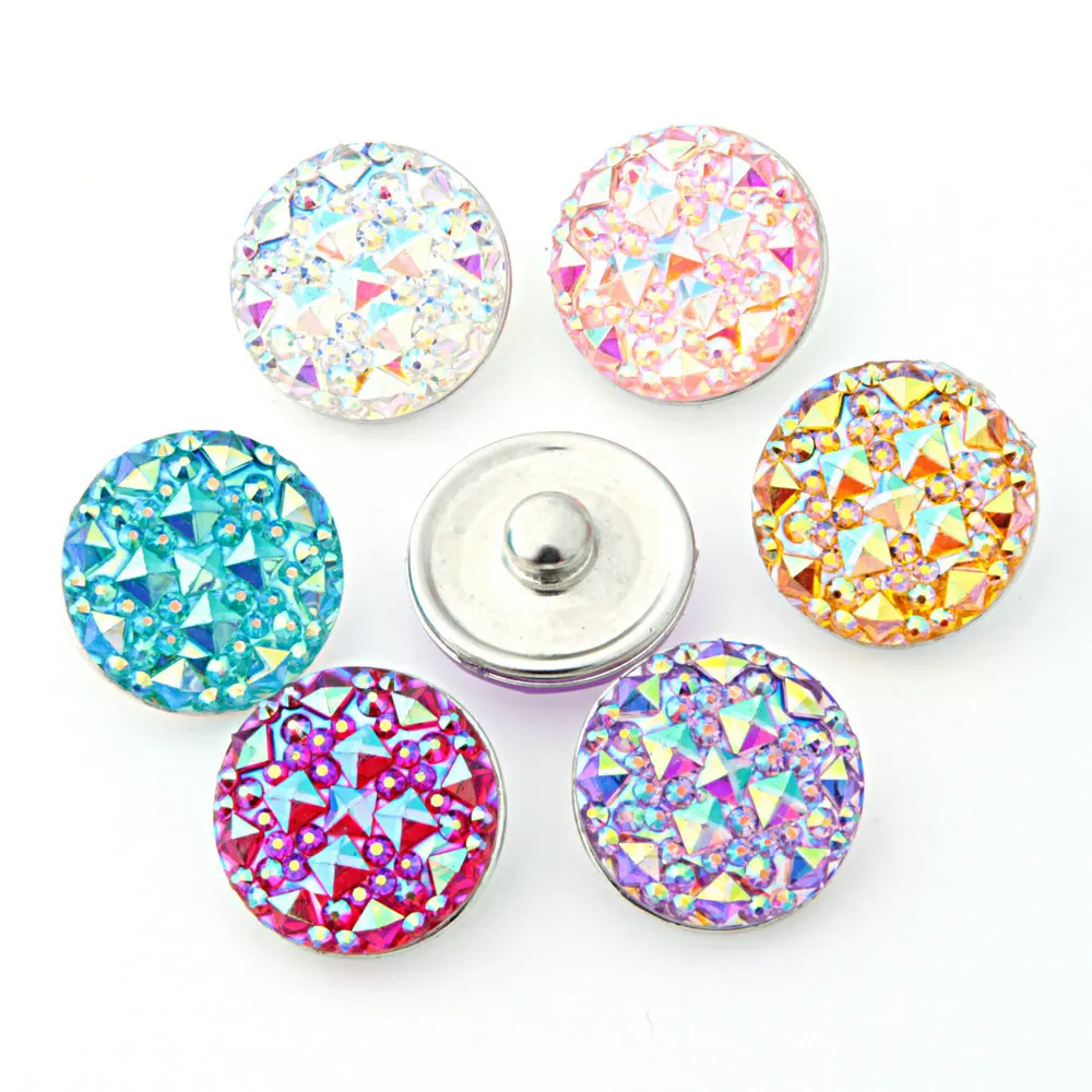 20pcs/lot Mix Colors Bling Bling Snap Buttons Charms fit 18MM snap button charms diy snap
