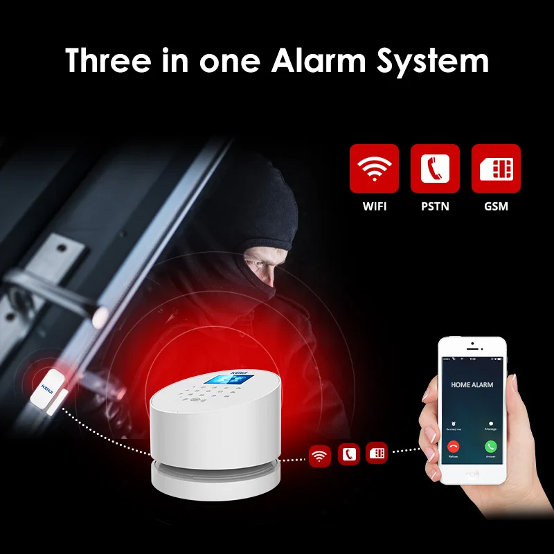 KERUI W2 WIFI GSM PSTN домашняя система охранной сигнализации RFID карта сигнализация с 720P