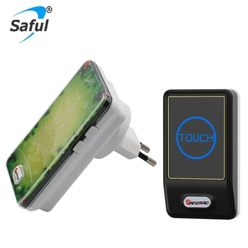 

Smart Home Security 300m Range 28 Chimes Wireless Doorbell with 1 Outdoor Touch Transmitter+1 Indoor Receiver