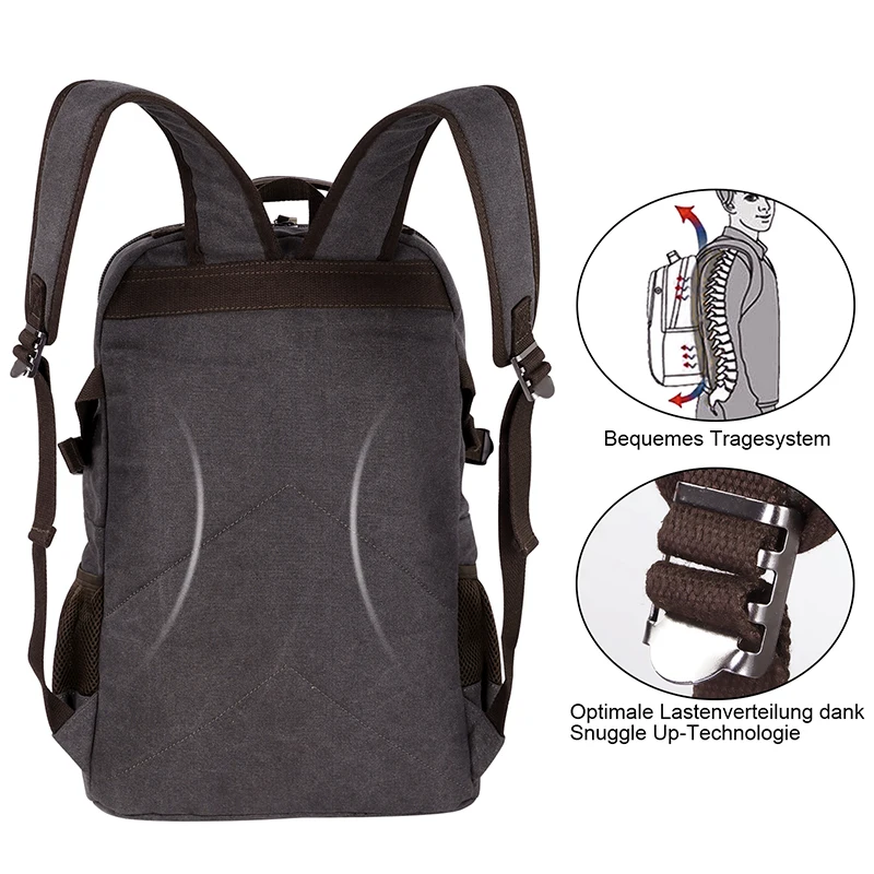 2019 جديد أزياء الرجال على ظهره خمر قماش Bagpack حقيبة مدرسية في الهواء الطلق السفر أكياس كبيرة قدرة السفر محمول الظهر