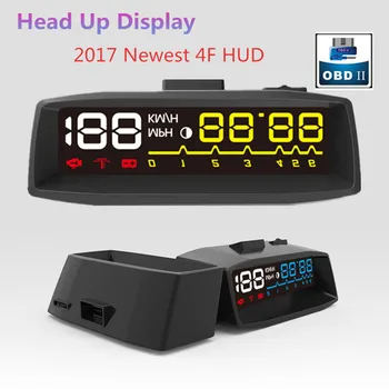 

4F OBDII Car HUD Windshield Projector Screen Hud For Ford Toyota Benz OBD2 Auto Head Up Display KM/H MPH Fuel Overspeed Warming