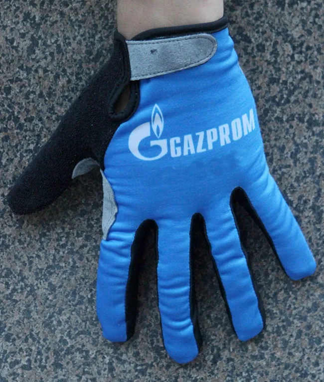 Зимние флисовые теплые GAZPROM Pro Team одна пара полный палец Велоспорт Джерси перчатки MTB дорожный горный гель перчатки