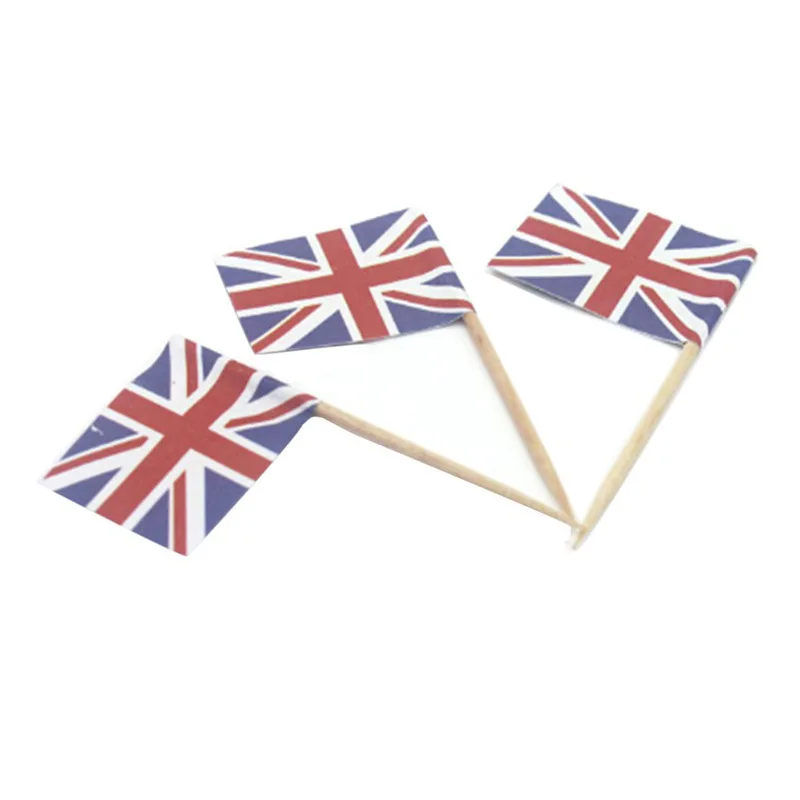 100 шт США Великобритания шпажки с флагами американский флаг пищевые зубочистки кекс Коктейльные Шпажки для фруктов вечерние рождественские украшения