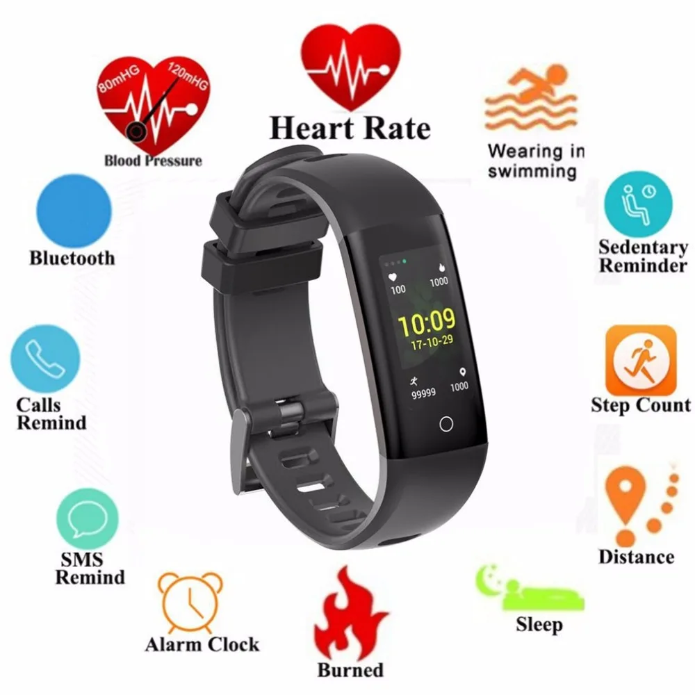 

G16 Smart Wristband Heart Rate Blood Pressure Monitor Fitness Tracker Waterproof Smart Bracelet Pedometer 2018 Sales