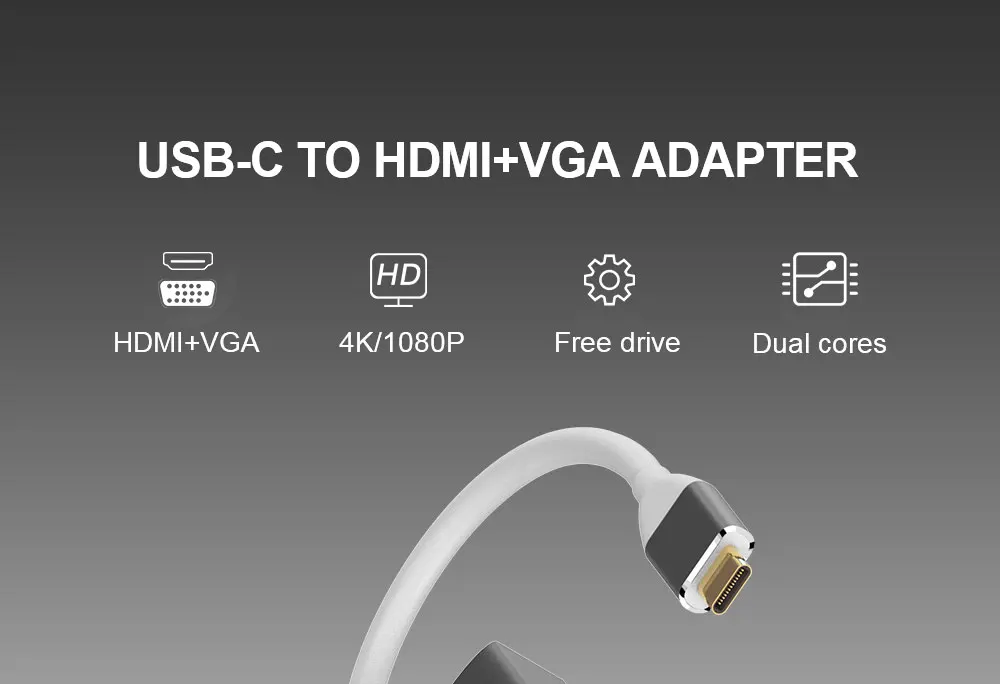 QGeeM USB C адаптер HDMI VGA Тип usb с разъемами типа c и HDMI 4 K мужчин и женщин для MacBook Pro ChromeBook huawei P20 galaxy S9 USB C на HDMI