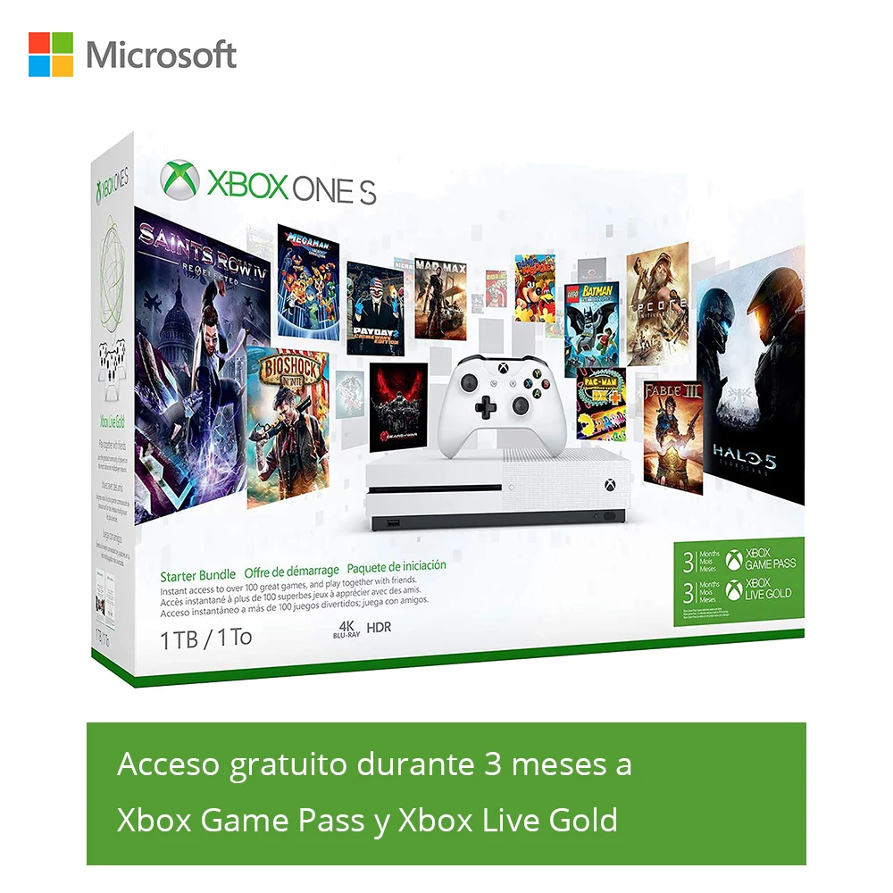 Microsoft Xbox One S стартовый комплект Белый 8192 Мб DDR3 AMD Jaguar Radeon|Игровые консоли| |