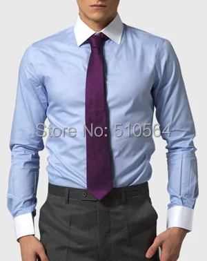 blue and white collar dress shirt