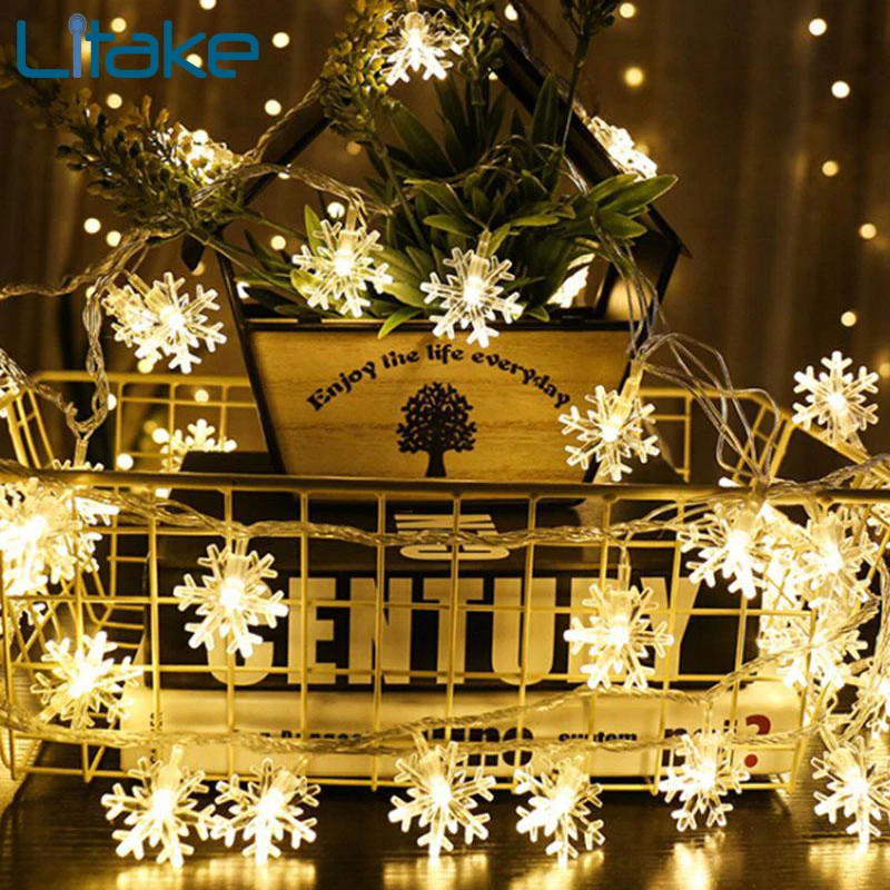 

3M 20LEDs Snowflake String Lights LED Christmas Fairy Light Party Wedding Xmas New Year Outdoor Decorations Light String