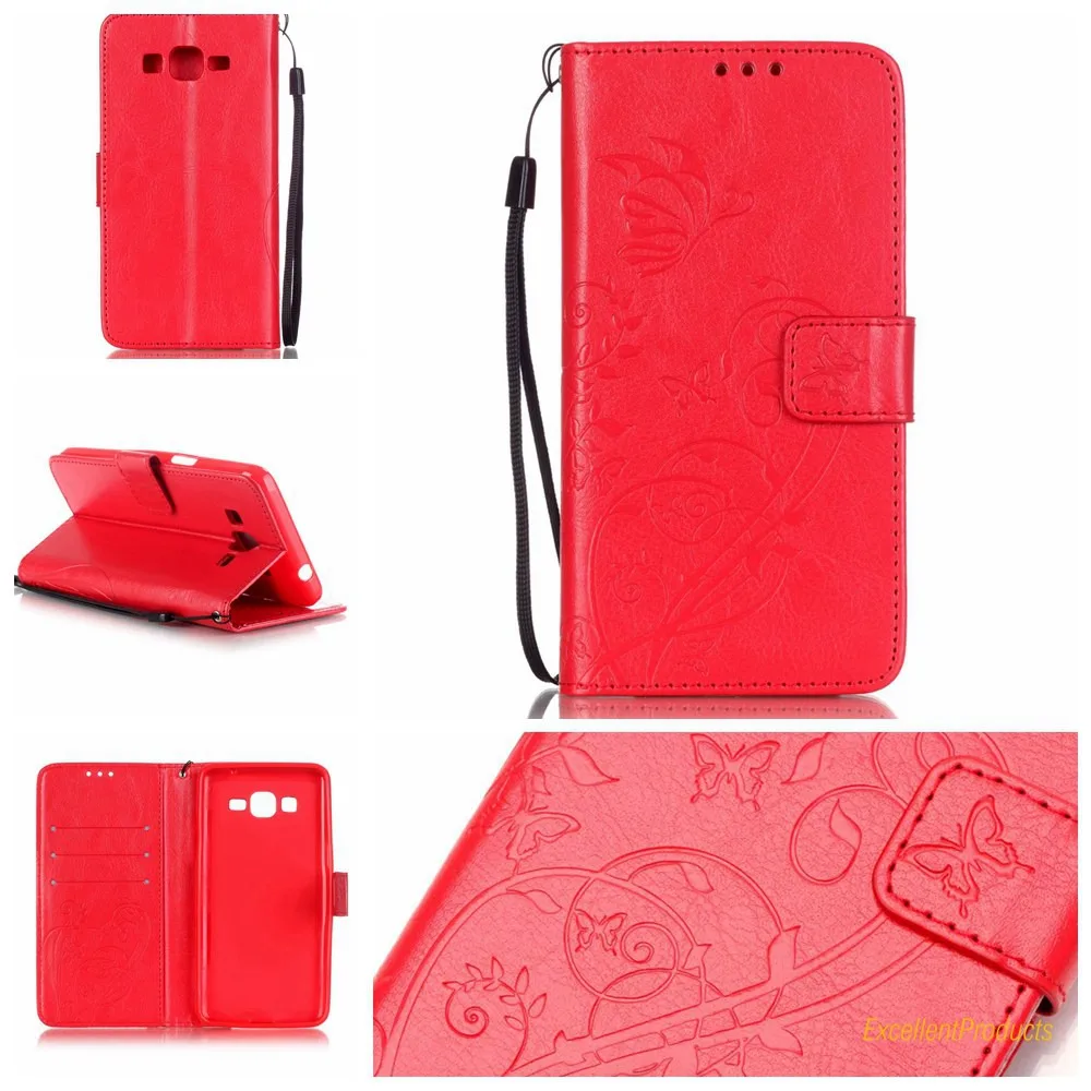 

Embossed Butterfly flower PU Leather Phone Case For Samsung J2 PRIME Housing Cover Wallet Flip Holster Bag For J2 PRIME fundas