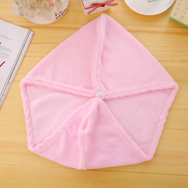 Super absorbent solid color hair with dry hair towel Coral absorbent shower cap variety of color optional