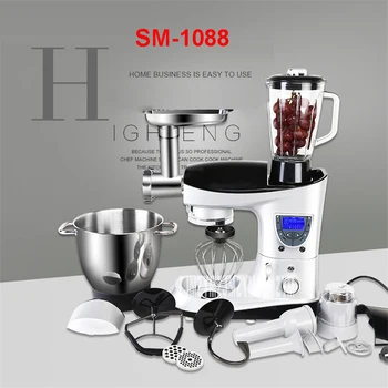 

SM-1088 220 V Professional LCD Multifunction Liquid Pasta /Milk /Cake Mixer Smoothing Egg Bucket 7L Automatic Winder with Timer