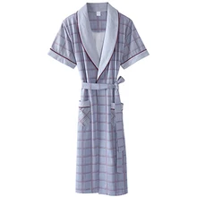 Банный Халат Robe Для мужчин ночной халат Для мужчин s одежда для сна из хлопка, Детские Peignoire, одежда для сна, домашняя одежда в клетку с принтом человек подходящий для детей обоих полов, Roupao De Banho халат S502