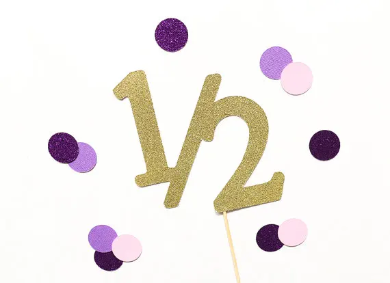Garniture De Gateau A Paillettes Pour Anniversaire De 6 Mois 1 2 12 Pieces Aliexpress