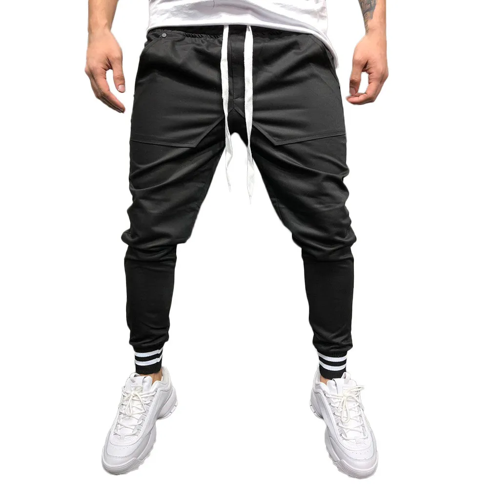 Mens Pants New Fashion Mens Jogger Pants Fashion Mens Casual Solid Loose Patchwork Pocket Sweatpant Trousers Jogger Pant Z401