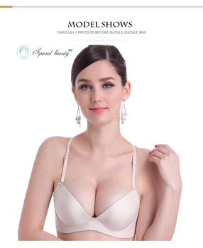 

Special Beauty!Free shipping!Skin color Thicker underneath Super Push Up Wireless Glossy face seamless low price Sexy bra