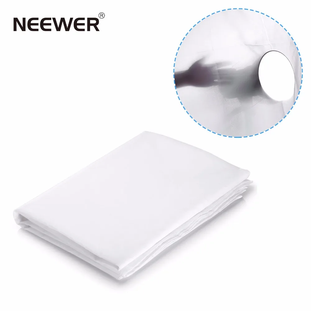 Neewer 1.8M x 1.5M նեյլոնե մետաքսե սպիտակ անթերի դիֆուզիոն գործվածքներ փափուկ տուփի, վրանների և լուսավորության ձևափոխման համար
