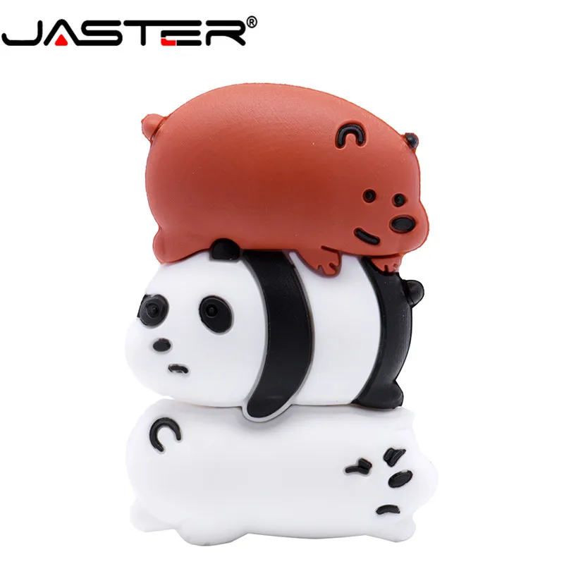 

JASTER USB 2.0 flash drive cute cartoon three bears thumb memory stick pen drive 4GB 8GB 16GB 32GB 64GB animal U disk pendrive