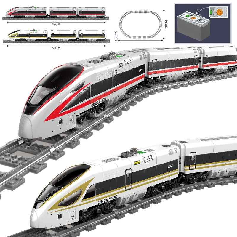 

KAZI 98228 98229 GBL Battery Powered Electric Train High-speed Rail DIY Building Blocks Bricks Gift toys for children