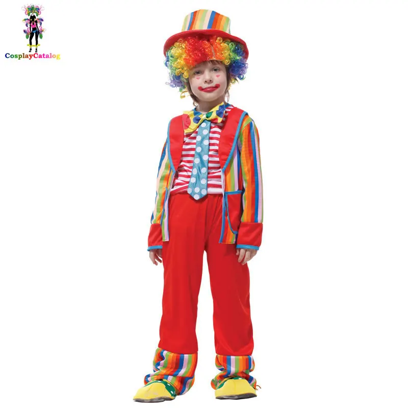 

Halloween Colorful Naughty Jester Costume For Kids,Children's Harlequin Circus Clown Costume Boy/Girl Fancy Chlid Unfiroms