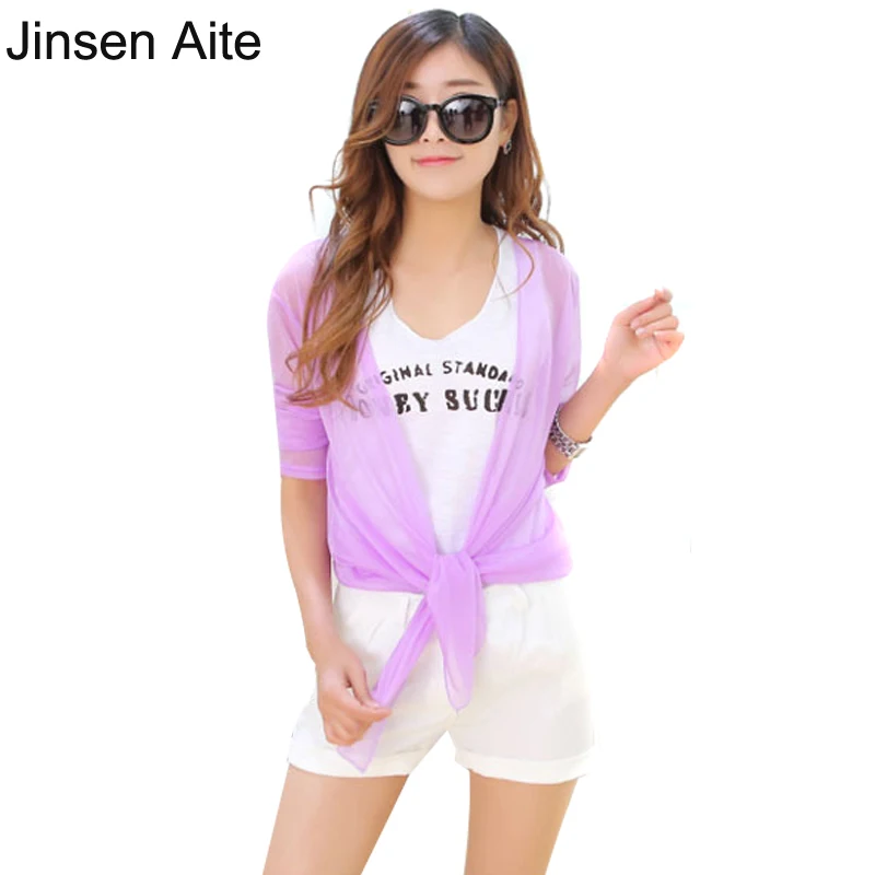 NEW Summer Style Cardigan Women Big Size Candy Color Anti-UV Thin Knit Full Sleeve Sweater Casual Crochet Coat Sueter Hot JS529 |