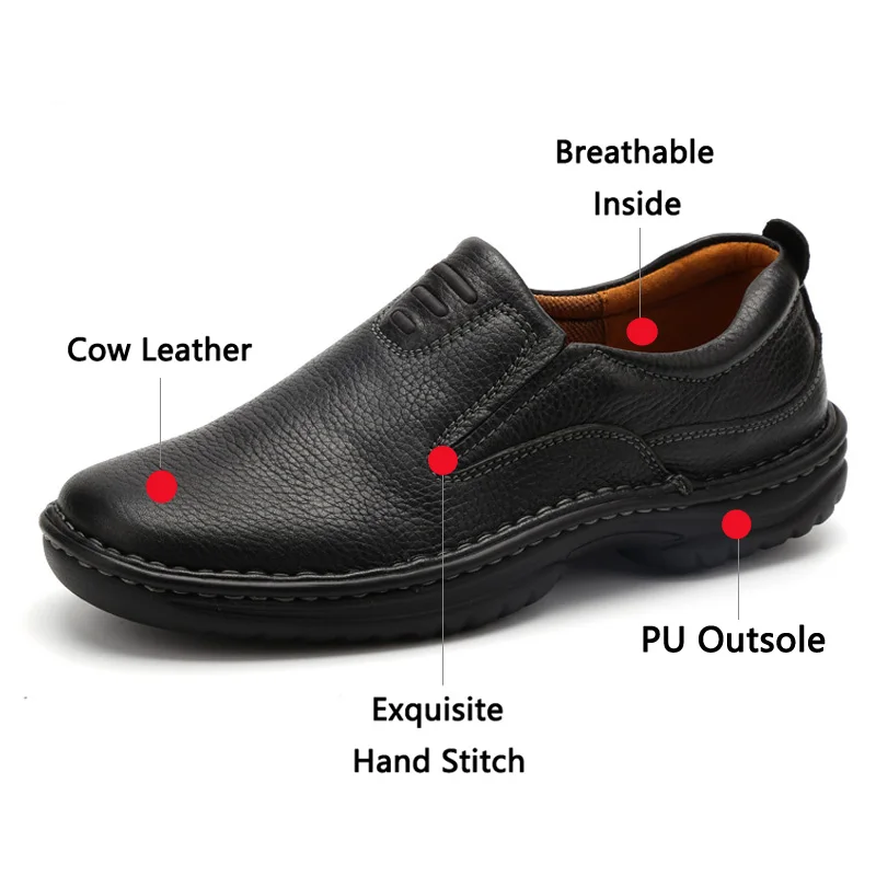 Мужские кожаные лоферы на плоской подошве размеры 40 45|footwear brand|footwear menfootwear shoes |